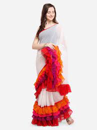 Authentic Indian Soft Weightless Georgette Saree With Matching Blouse Piece for Women