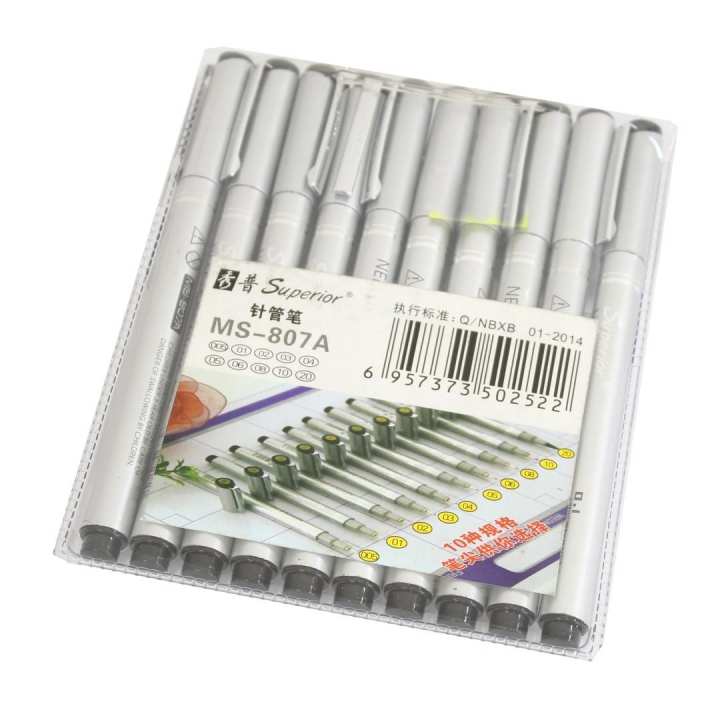 badgeSuperior Needle Drafting Pen,Professional Technical Drawing Pens (Pack of 10)