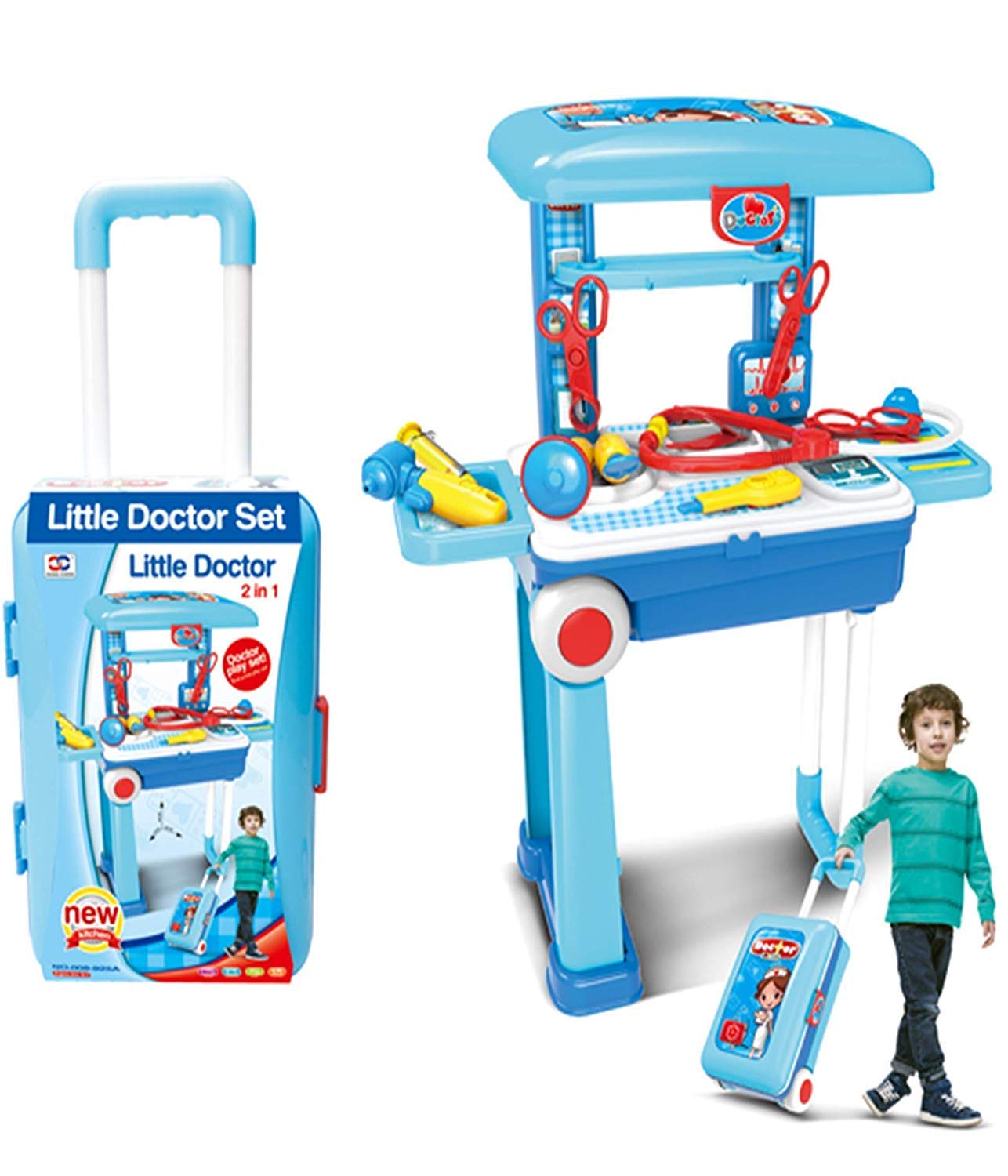 Doctor Set with Trolley Case for Kids Medical Kit 8 Piece