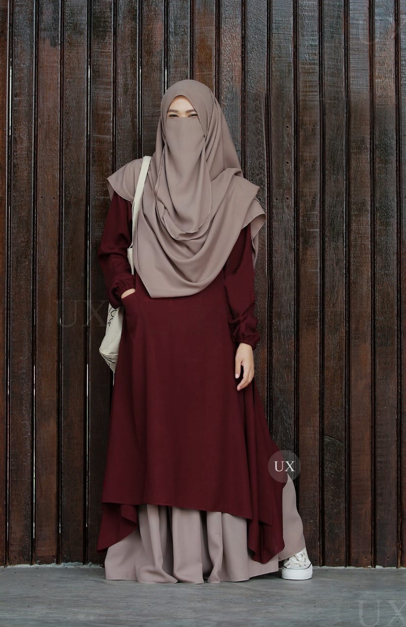 Dubai Cherry Full Set 4 Part Borka For Women Fashion Square BD