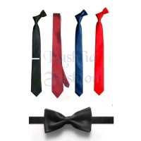 Tie Formal ( Black-Red-Blue ) 3 Pcs +1 Pcs Silk Bow Tie ( Free )