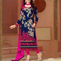 Unstitched Cotton Block Printed Shalwar Kameez - Blue