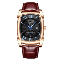 Vintage Men Watch Retro Strap Watches Roman Numerals Antique Square Men's Clocks Gift Waterproof