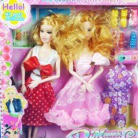 badgeModern pretty girls and Stylish Double Barbie DOLL, Wonderful Toy With Dress& Accessories For kids & Girls
