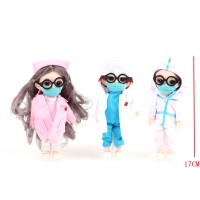 Doll Siamese White Clothes Angel Doctor Protective Clothing Nurse 17cm Toy Doll For Toy Accessories