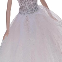 Fashion Handmade White Short Wedding Evening Party Dress Outfit For Kurhn Doll