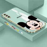 Hontinga for Honr 9X Pro Huawei Y9S Case Luxury 6D Plating Maple Leaf Side Pattern Soft Back Cover Silicone Square Phone Case