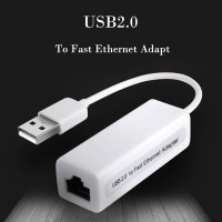 USB 2.0 Fast Ethernet Adapter 10 / 100 Mbps Lan Card - White
