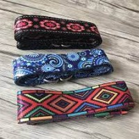 Color Pattern Stretchy Yoga Band Cotton Adjustable D-Ring Black