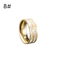 Gold Plated Ring Simulated Diamond Ring Women Rings Double Row Stackable Ring