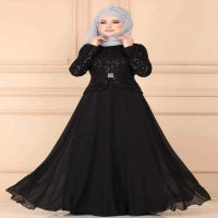 Dubai Cherry Sequence Short koti Borka For Muslim Women Fashion Square BD