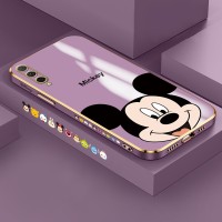 Hontinga for Honr 9X Pro Huawei Y9S Case Luxury 6D Plating Maple Leaf Side Pattern Soft Back Cover Silicone Square Phone Case