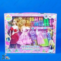 badgeModern pretty girls and Stylish Double Barbie DOLL, Wonderful Toy With Dress& Accessories For kids & Girls