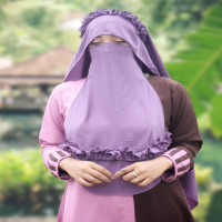 Crown Hijab 2 Part Instant Ready Hijab with Niqab for Woman