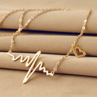 Necklaces for women ecg necklace heart pandent