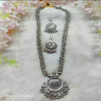 Sasitrends Oxidized German Silver New Necklace Set for Women and Girls