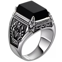 Style popular fashion Stainless Steel men stone Ring