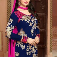 Unstitched Cotton Block Printed Shalwar Kameez - Blue