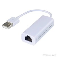 USB 2.0 Fast Ethernet Adapter 10 / 100 Mbps Lan Card - White