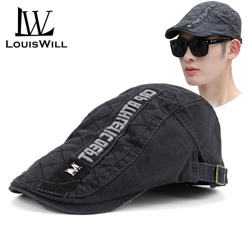 LouisWill Mens Hat Outdoor Sunscreen Cap Berets Cap Golf Flat Cap Casual Hat Berets for Glamour Man