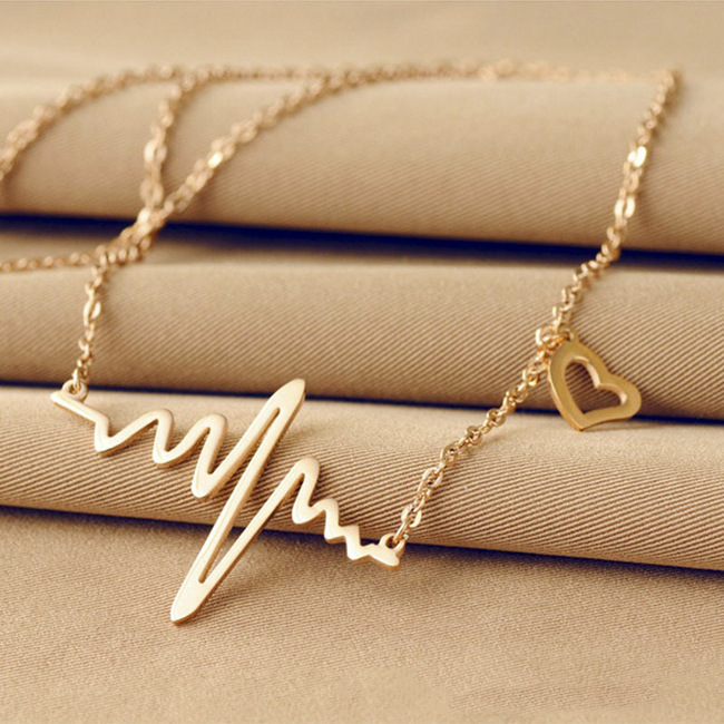 Necklaces for women ecg necklace heart pandent