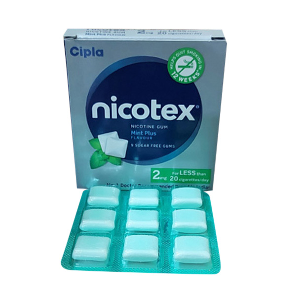 Nicotex Chewing Gum Mint - 2gm 1Box 9P INDIAN