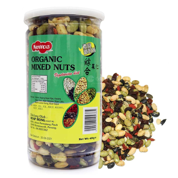 Nuttos Organic Mixed Nuts 400 g (Malaysia)