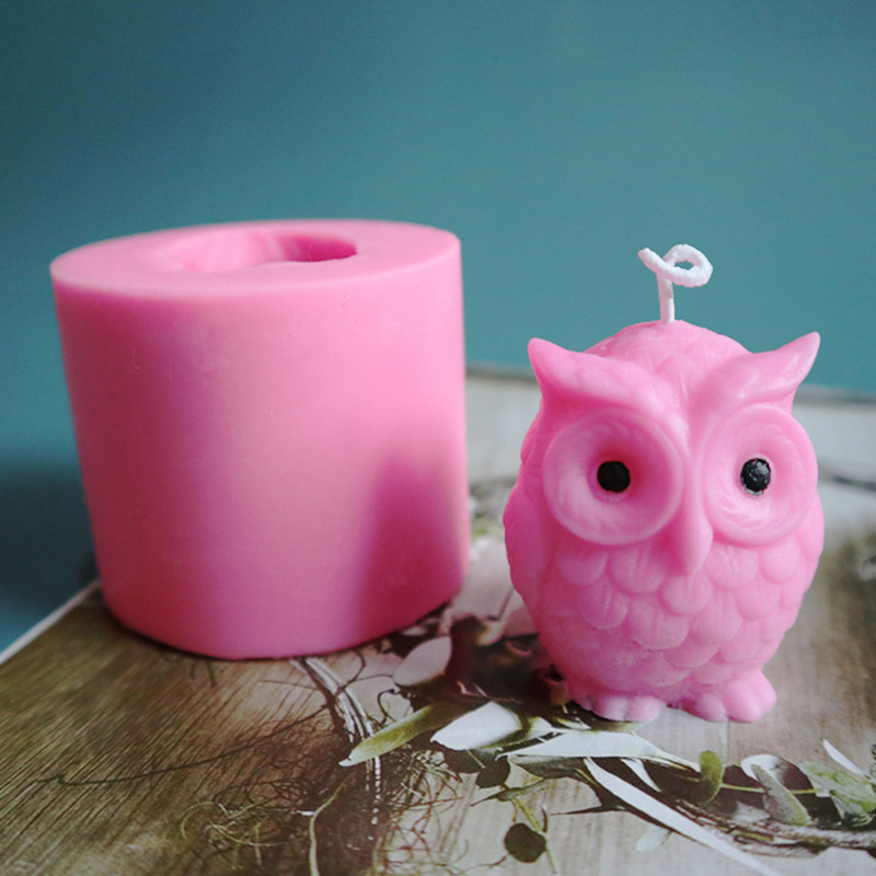 Owl Candle Silicone Mold for Candle Making DIY Handmade Molds Plaster Wax Mould