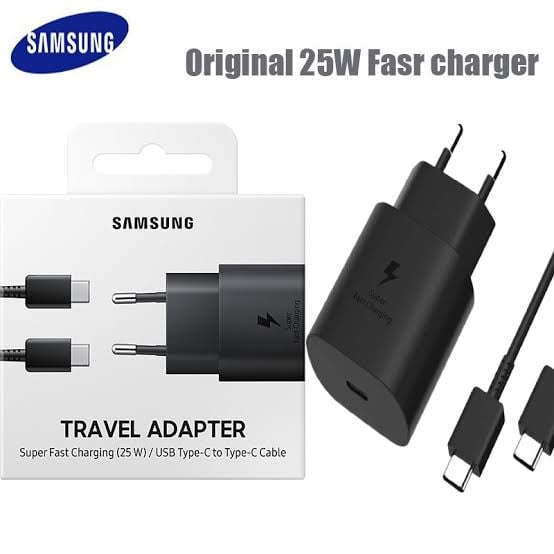 Samsung 25W Super fast charger with C to C cable - White