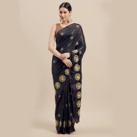 pure silk fabric print saree with blouse piece fashionable saree.