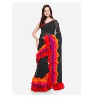 Indian Soft Weightless Georgette Saree With Matching Blouse Piece for Women