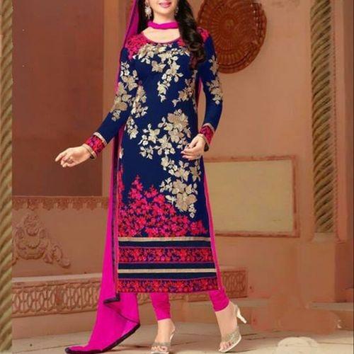Unstitched Cotton Block Printed Shalwar Kameez - Blue